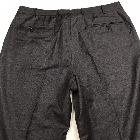 CORNELIANI Forro Pants Men Black 54(36x32) 100% Pure Virgin Wool Cuffed Dress - Picture 5 of 15